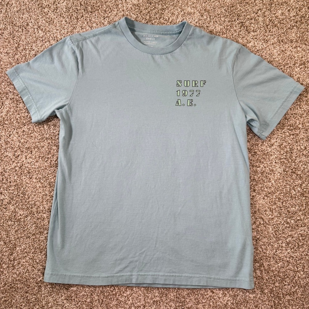 American Eagle Mens Small Super Soft Surf 1977‎ Graphic T-Shirt 100% Cotton